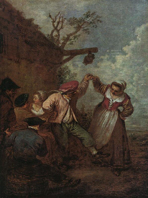 Jean-Antoine Watteau Peasant Dance Norge oil painting art